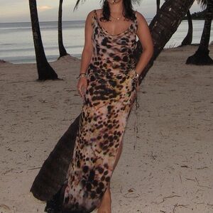 Rat and boa maxi dress